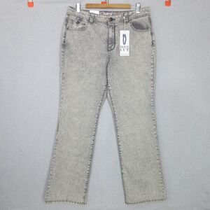 Style & Co Women 14 Gray Acid Wash Bootcut Jeans Rhinestone Embellished NWT